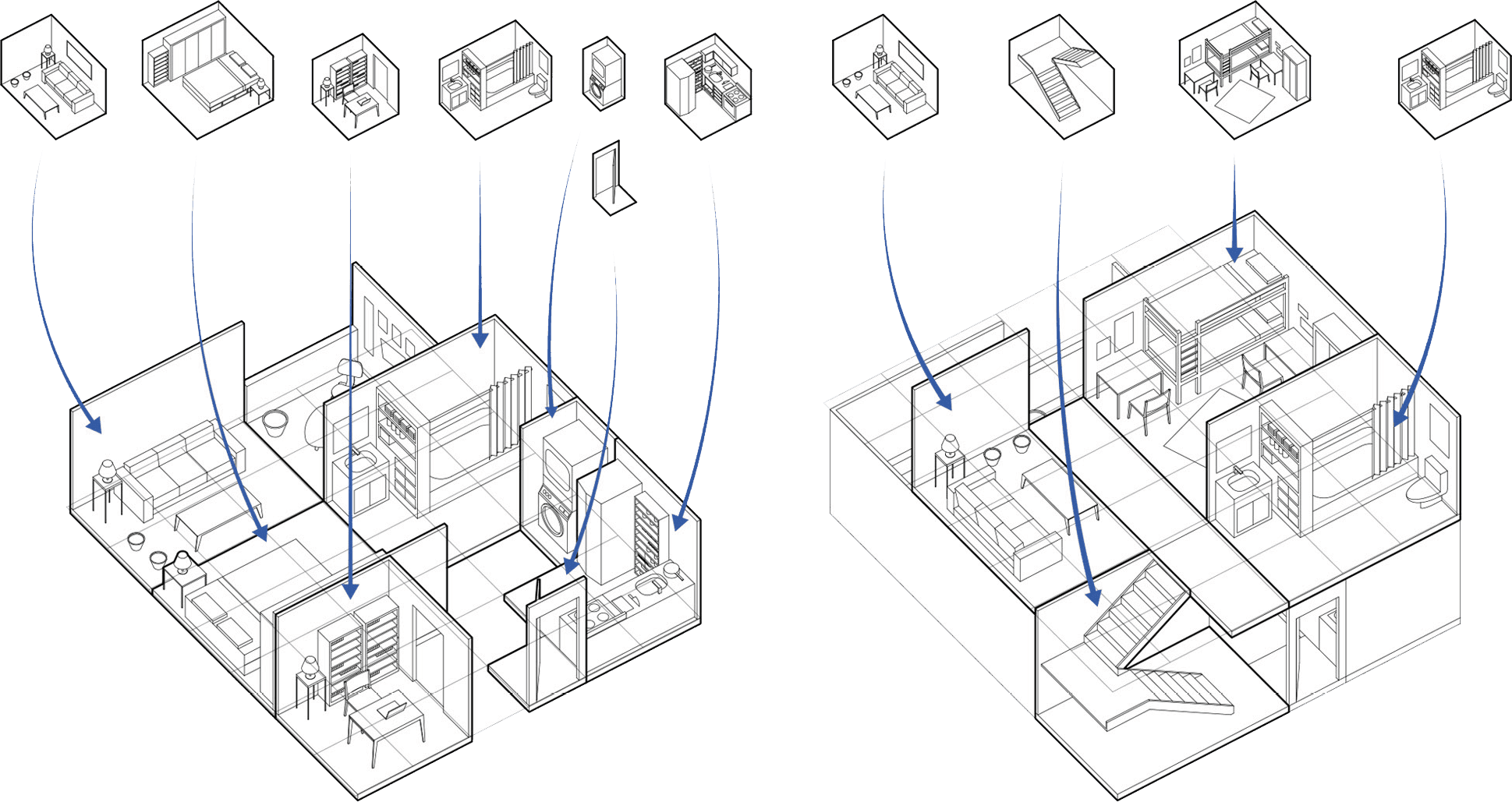 expandable apartments diagram